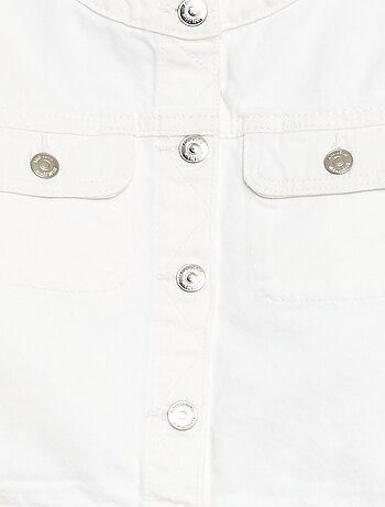 Denim jas met ronde hals