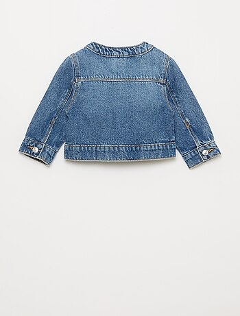 Denim jas met ronde kraag