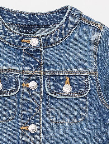 Denim jas met ronde kraag