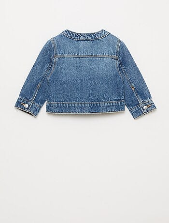 Denim jas met ronde kraag