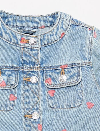 Denim jas met ronde kraag