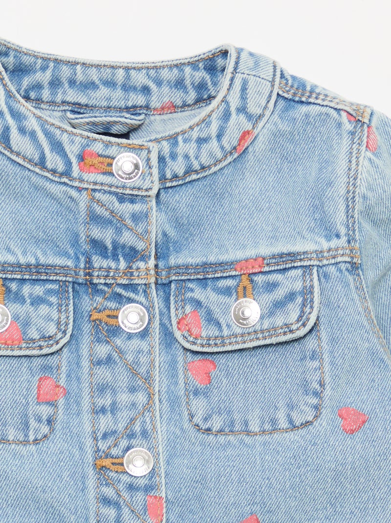 Denim jas met ronde kraag Blauw - Kiabi