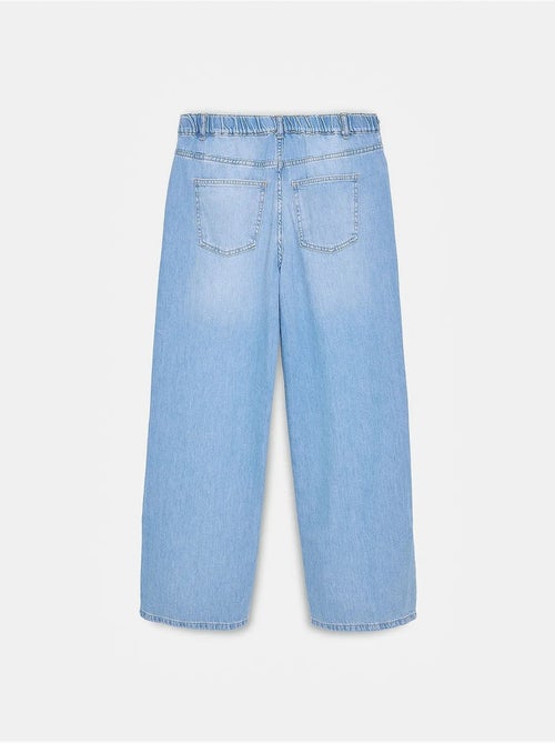 Denim jeans van katoen met hoge taille en wijde pijp dilvin - Kiabi Denim jeans van katoen met hoge taille en wijde pijp dilvin - Kiabi