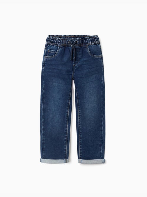 Denim joggers met trekkoord en 5 zakken - Kiabi Denim joggers met trekkoord en 5 zakken - Kiabi