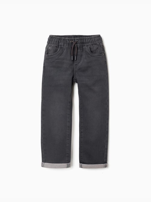 Denim joggers met trekkoord en 5 zakken - Kiabi Denim joggers met trekkoord en 5 zakken - Kiabi