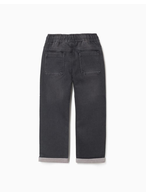 Denim joggers met trekkoord en 5 zakken - Kiabi Denim joggers met trekkoord en 5 zakken - Kiabi