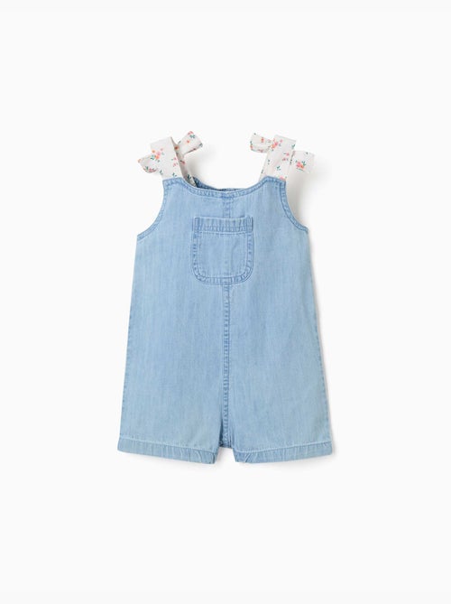 Denim jumpsuit met bloemenbandjes - Kiabi Denim jumpsuit met bloemenbandjes - Kiabi