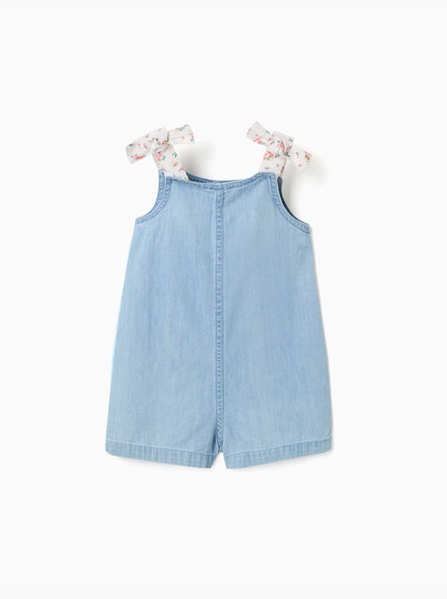 Denim jumpsuit met bloemenbandjes - Kiabi Denim jumpsuit met bloemenbandjes - Kiabi