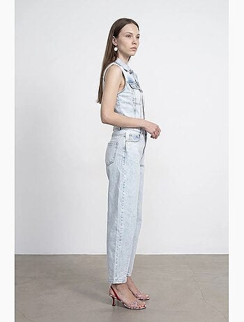 Denim jumpsuit van katoen met rechte pijp dilvin