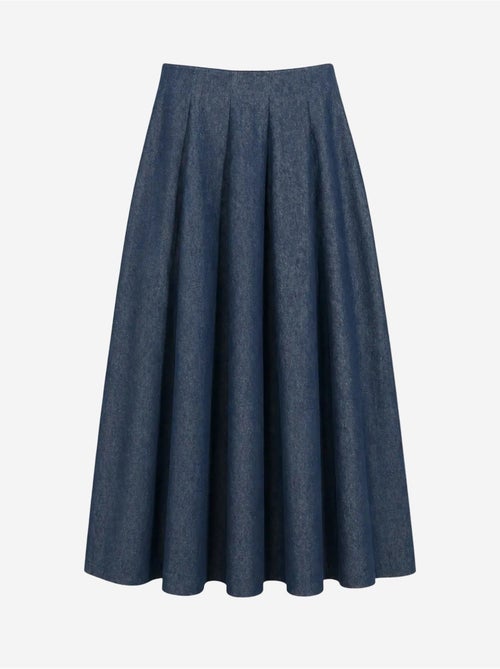 Denim midirok in a-lijn met hoge taille mixray - Kiabi
