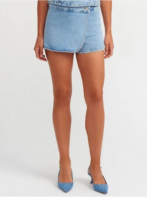 Denim minirok met hoge taille dilvin - Kiabi