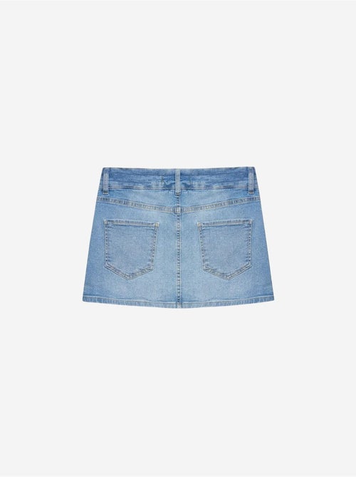 Denim minirok met hoge taille en riem dilvin - Kiabi