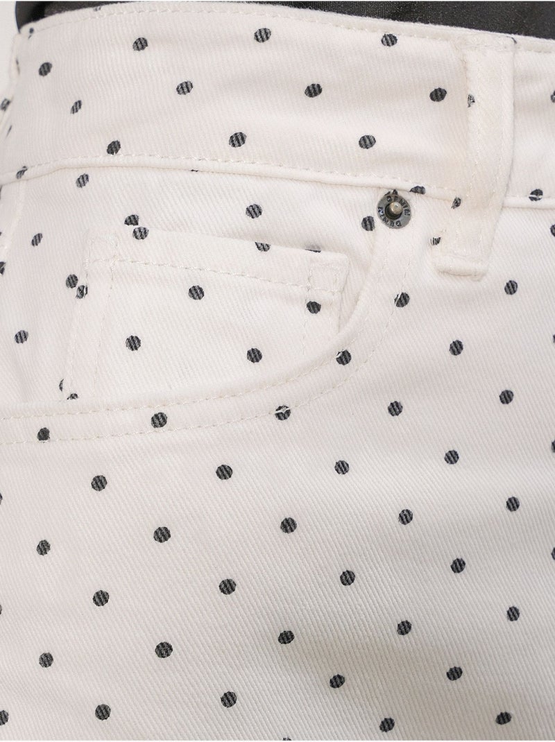 Denim minirok met hoge taille en stippen bdart Gebroken wit - Kiabi