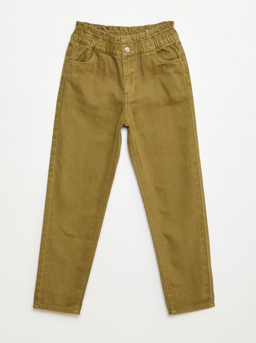 Denim mom-fit broek met hoge taille - Kiabi