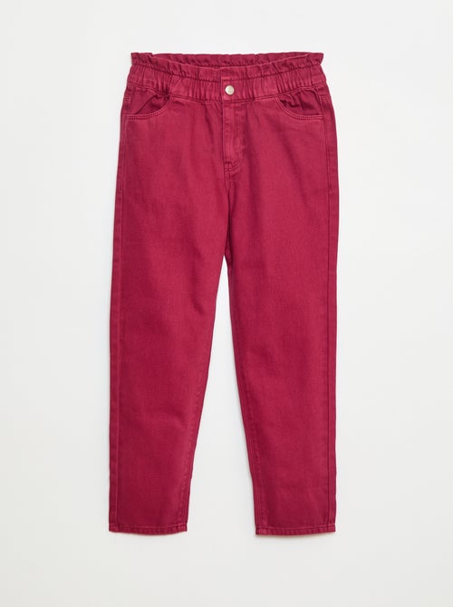 Denim mom-fit broek met hoge taille - Kiabi