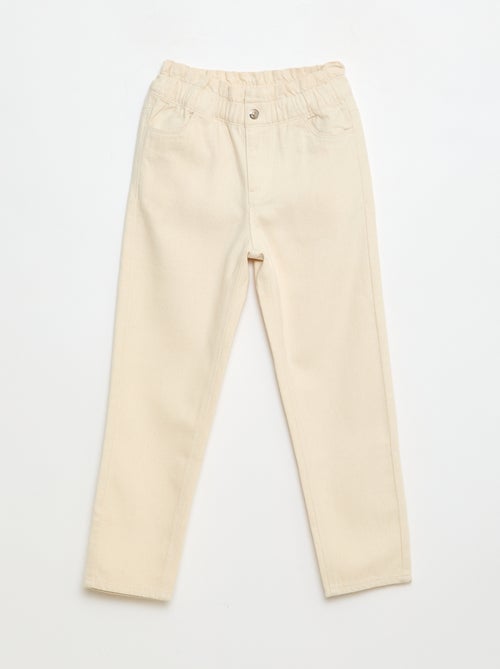 Denim mom-fit broek met hoge taille - Kiabi