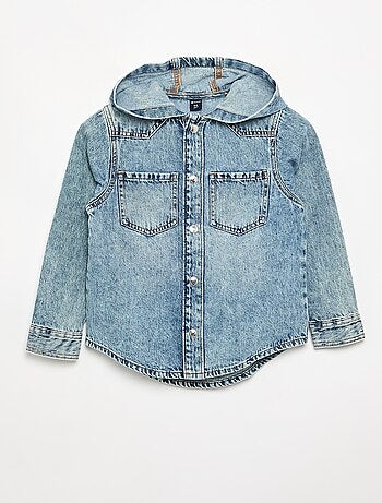 Denim overhemd met capuchon