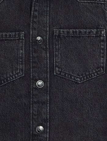 Denim overhemd met capuchon
