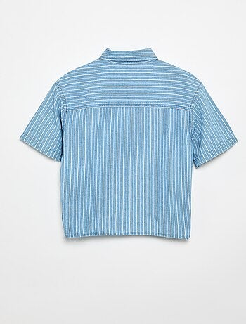 Denim overhemd met korte mouwen