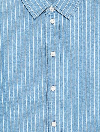 Denim overhemd met korte mouwen