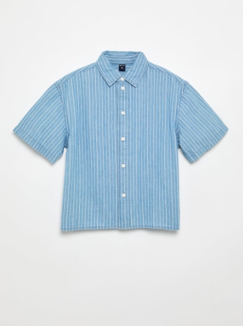 Denim overhemd met korte mouwen - Kiabi