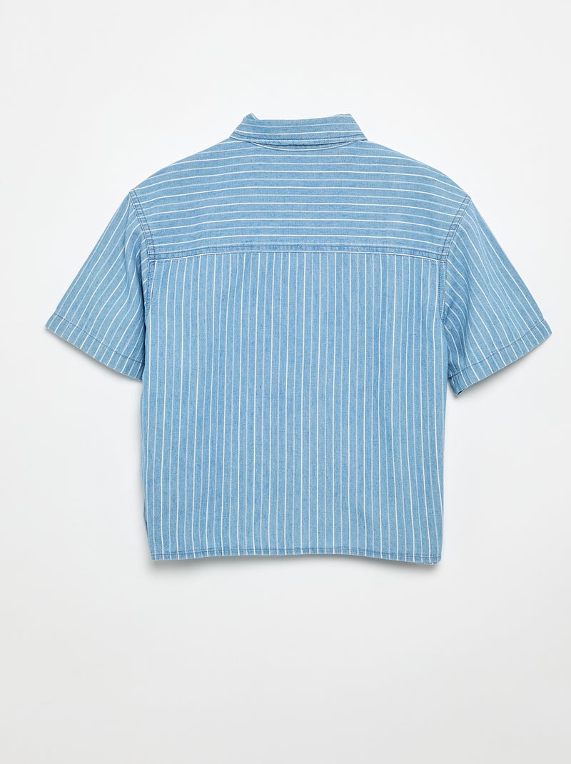Denim overhemd met korte mouwen Blauw - Kiabi