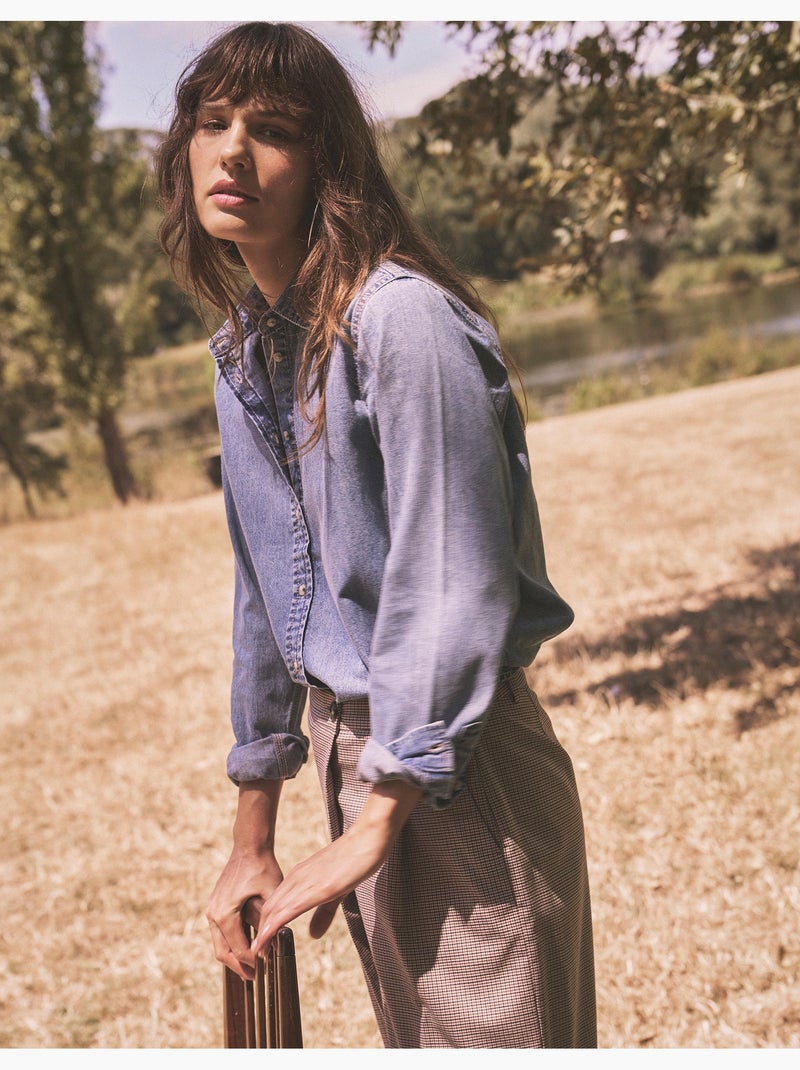 Denim overhemd, mo fashion Blauw - Kiabi