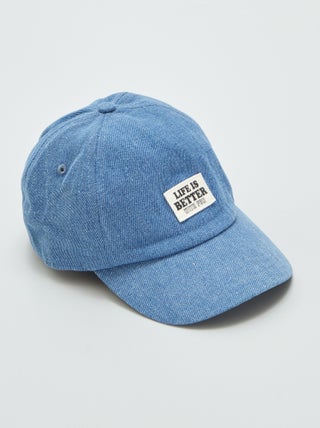 Denim pet met letters