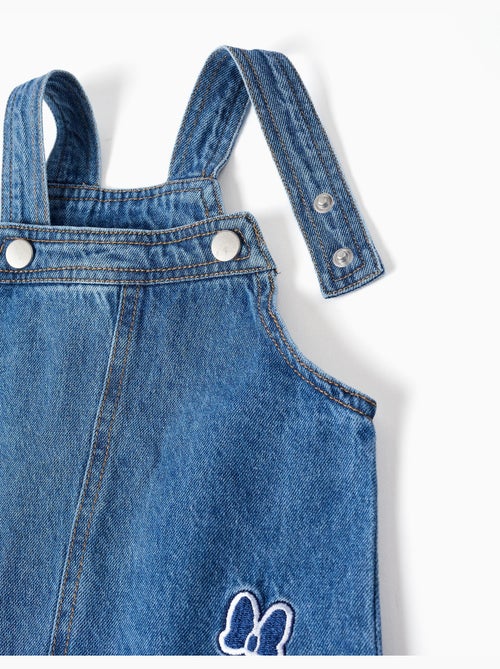 Denim pinafore jurk met minnie borduursel - Kiabi