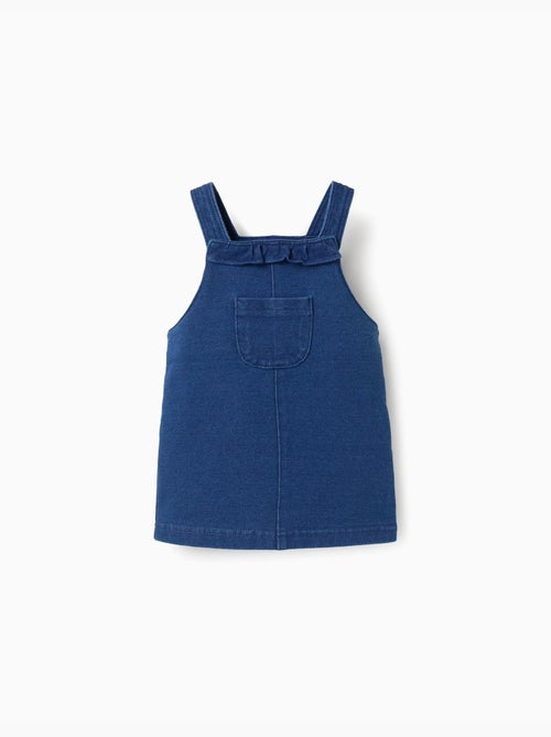 Denim pinafore jurk met ruches - Kiabi Denim pinafore jurk met ruches - Kiabi