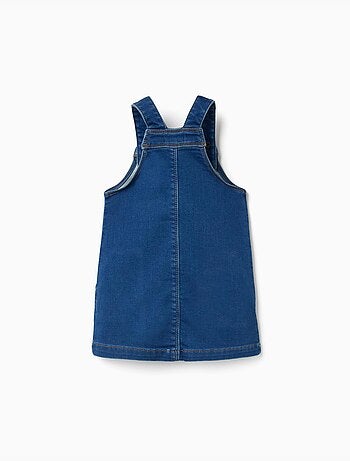 Denim pinafore jurk met voorzakken