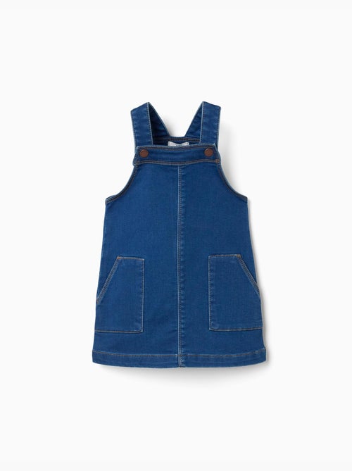Denim pinafore jurk met voorzakken - Kiabi Denim pinafore jurk met voorzakken - Kiabi