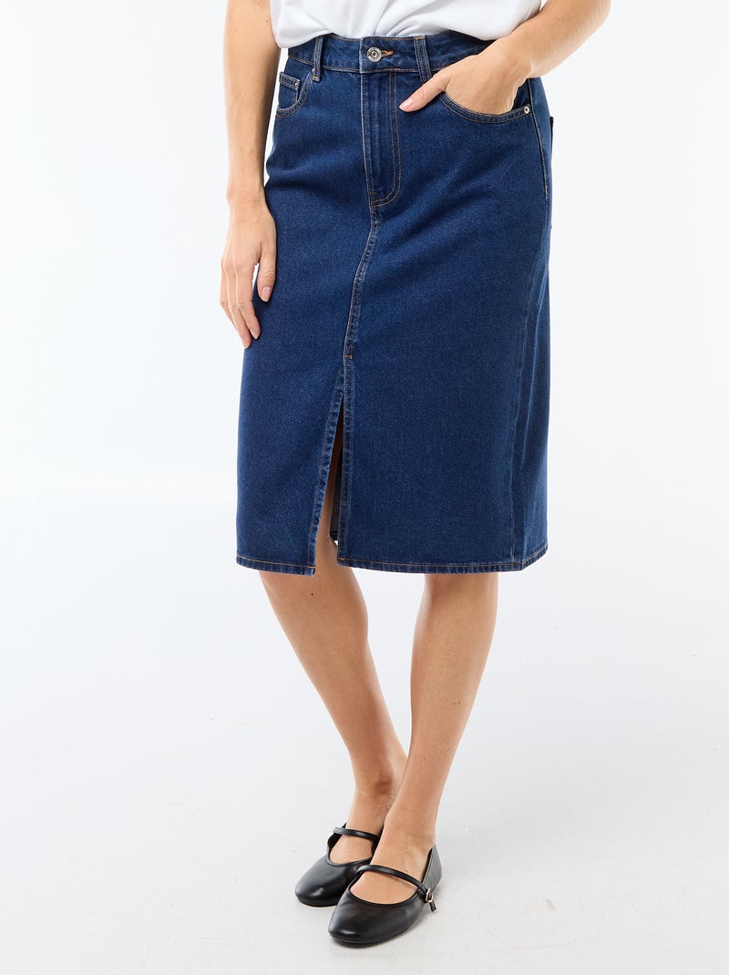 Denim rok met 5 zakken Blauw - Kiabi