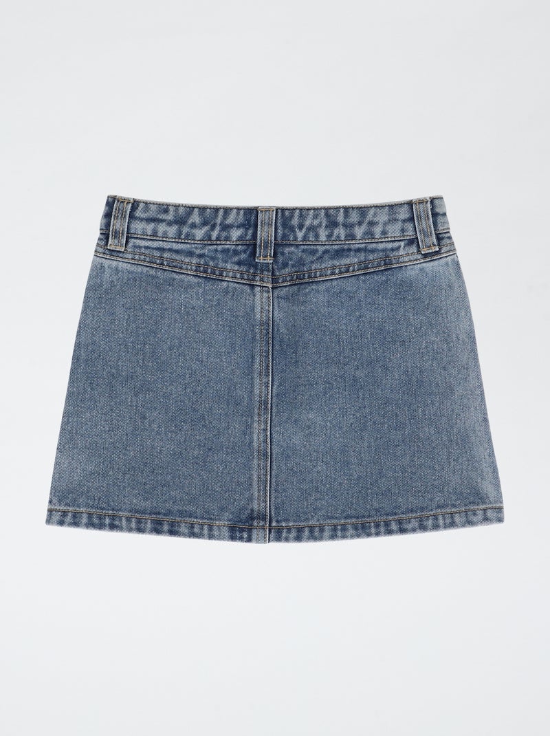Denim rok met geborduurde 'Hello Kitty'-patches Blauw - Kiabi