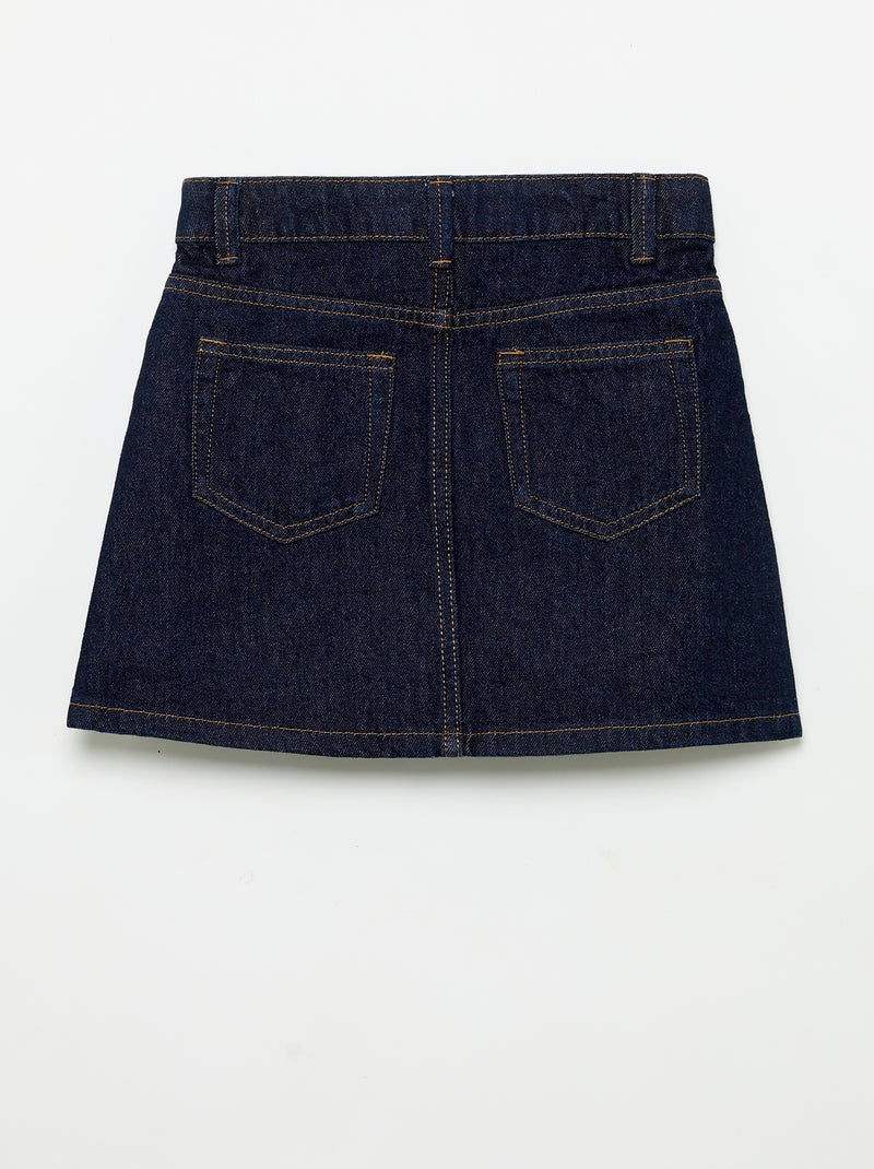 Denim rok met gevlochten zakken Blauw - Kiabi