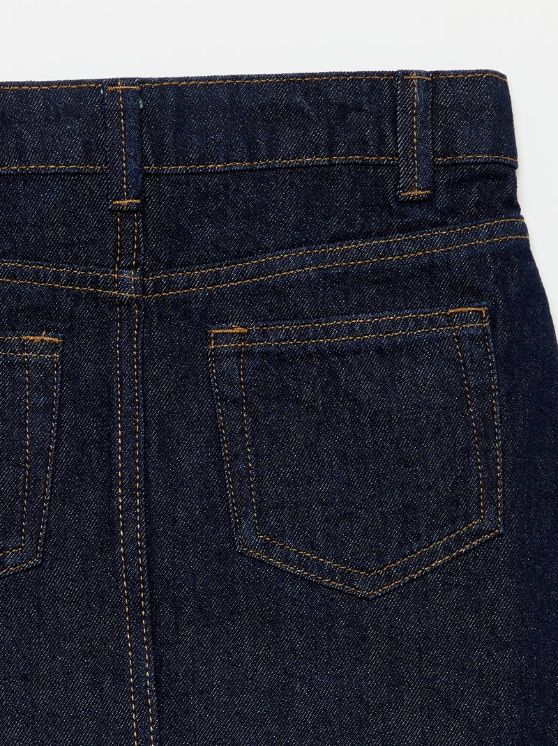 Denim rok met gevlochten zakken Blauw - Kiabi
