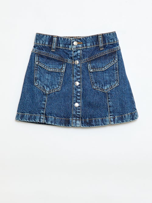 Denim rok met knopen - Kiabi
