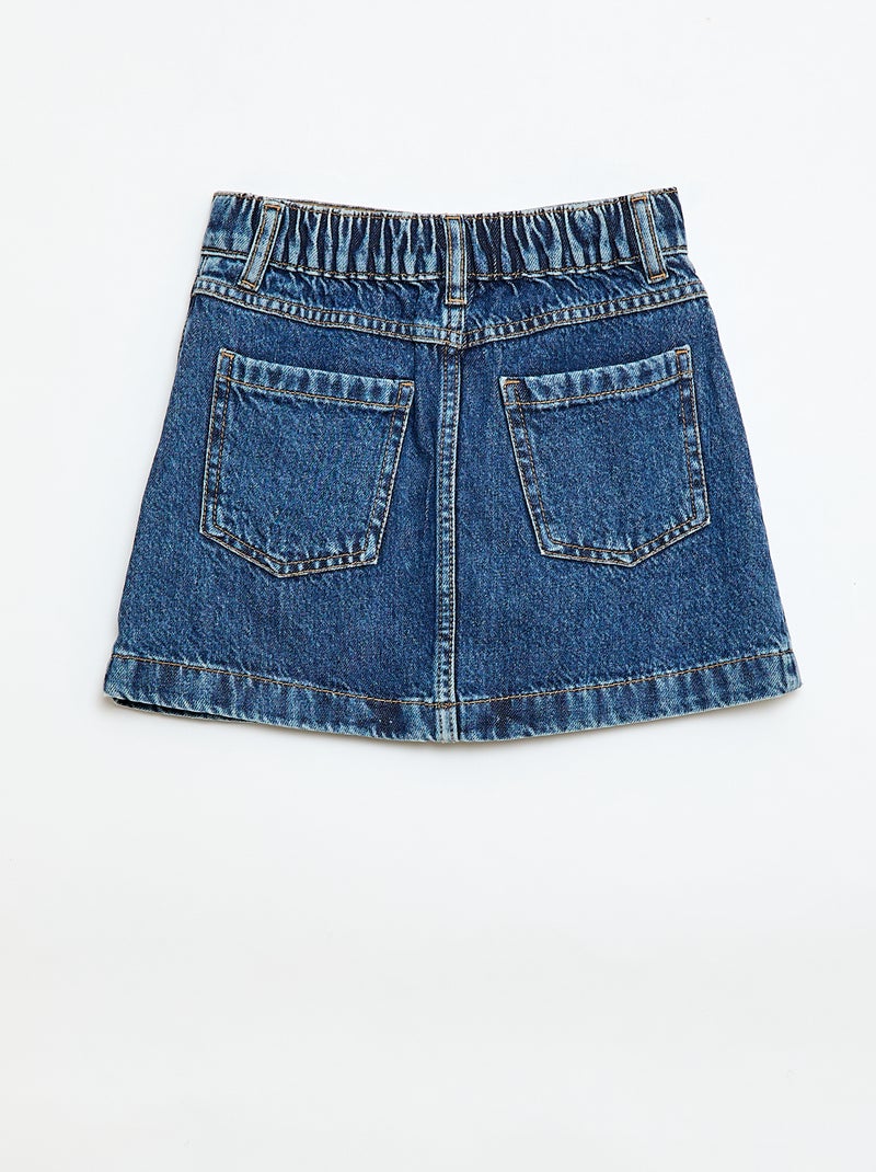 Denim rok met knopen Blauw - Kiabi