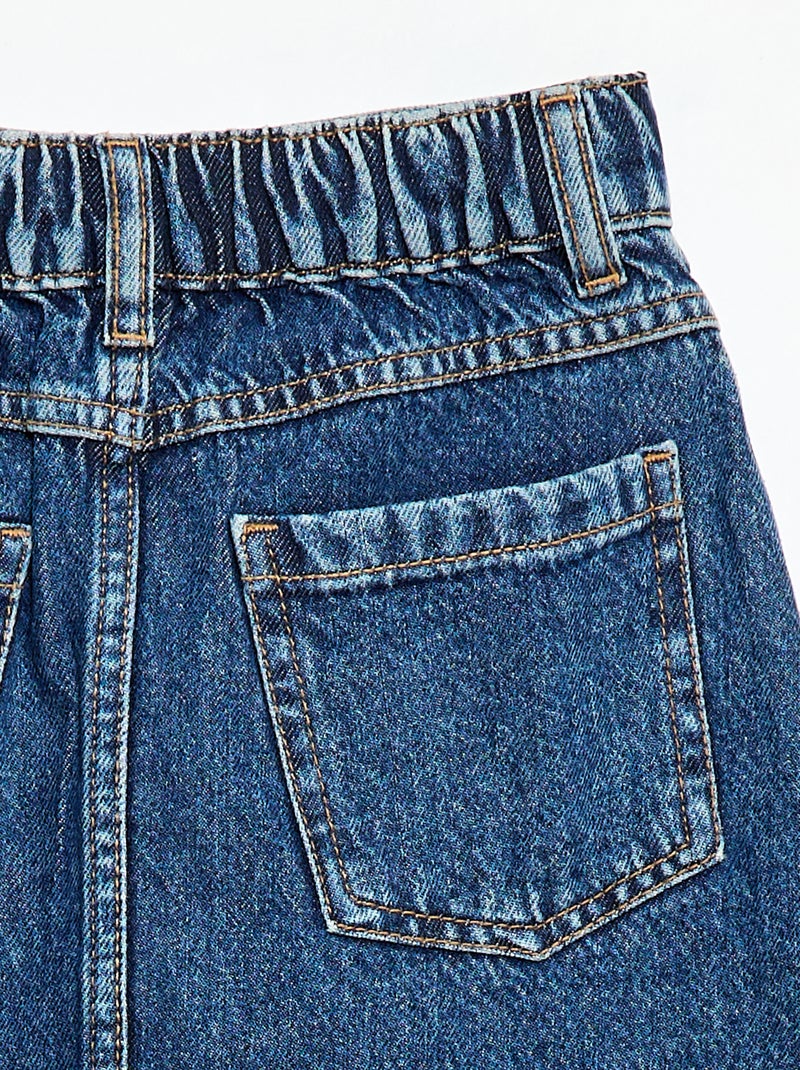 Denim rok met knopen Blauw - Kiabi