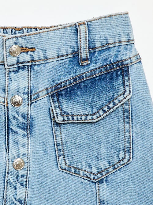 Denim rok met knopen - Kiabi
