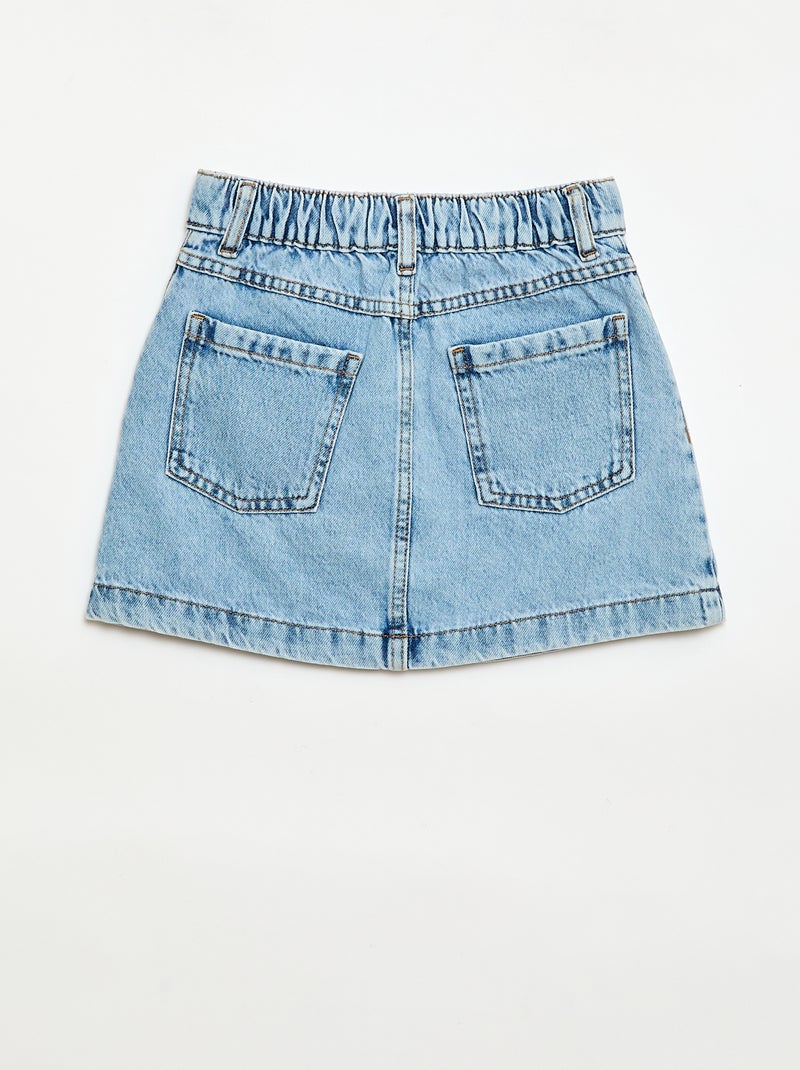 Denim rok met knopen Blauw - Kiabi