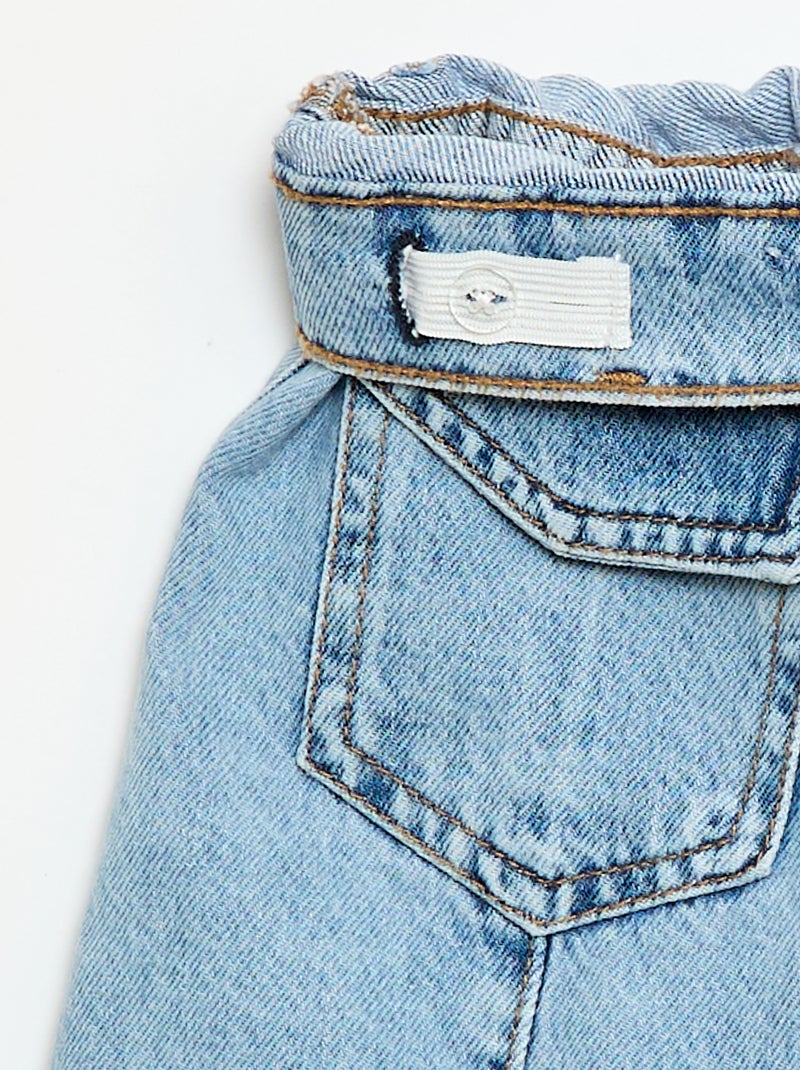 Denim rok met knopen Blauw - Kiabi