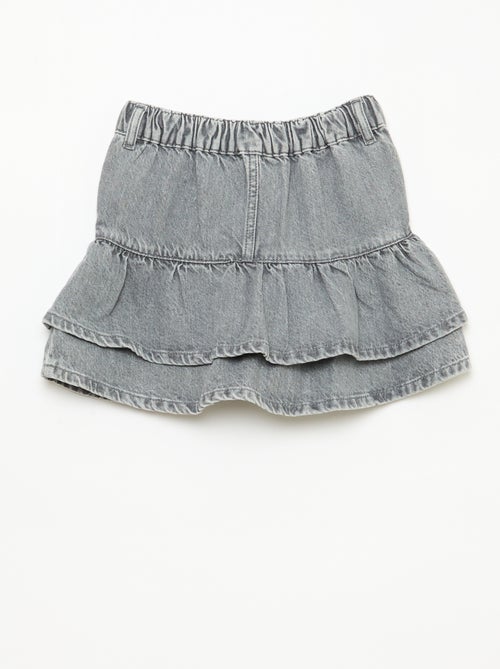 Denim rok met volants - Kiabi