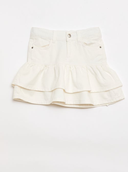 Denim rok met volants - Kiabi