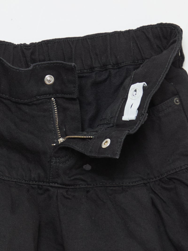 Denim rok met volants Zwart - Kiabi