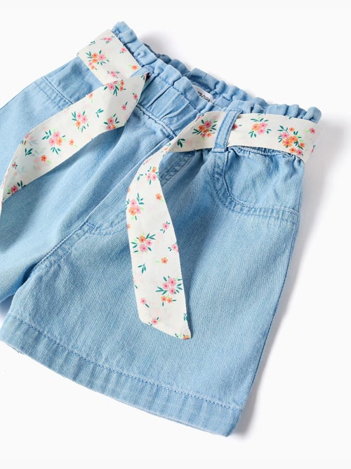 Denim short met bloemenriem - Kiabi Denim short met bloemenriem - Kiabi