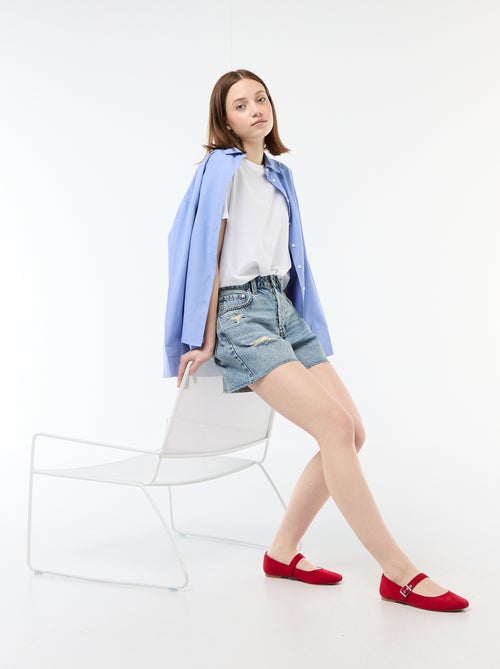 Denim short met destroyed effect - Kiabi