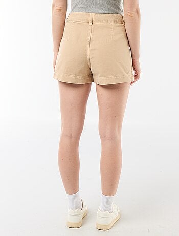 Denim short met gevlochten zakken