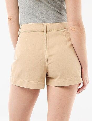 Denim short met gevlochten zakken