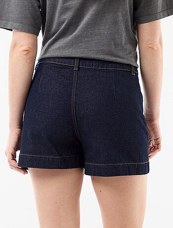Denim short met gevlochten zakken